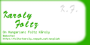 karoly foltz business card