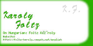 karoly foltz business card